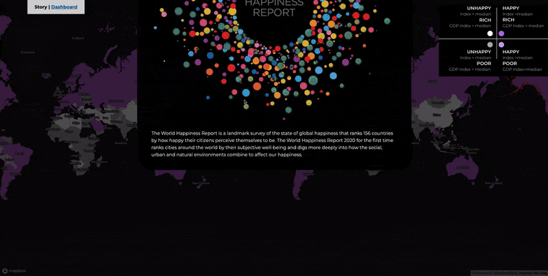 World Happiness 2020 — animated map
